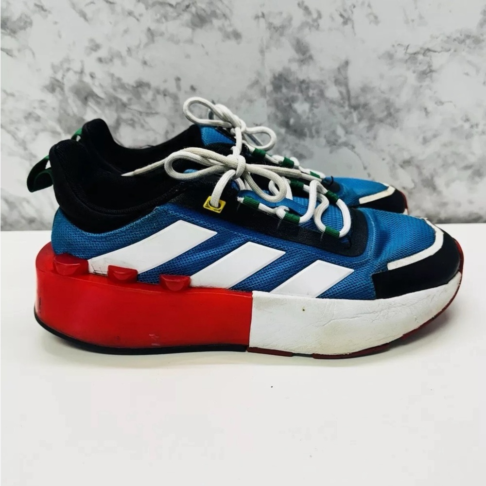 Adidas X Lego Tech RNR Men's Sneaker 5 Shock Blue Cloud White Red Shoes HP5884